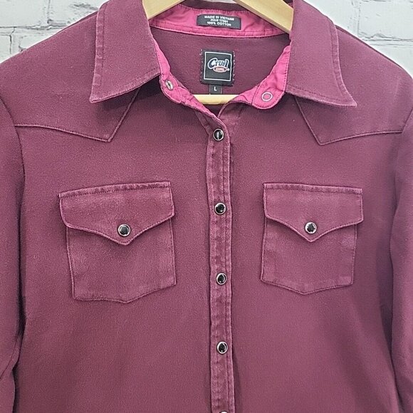 Cruel Girl Western Shirt Jr Sz L Large Maroon Pearl Snaps Cowgirl - Picture 3 of 15
